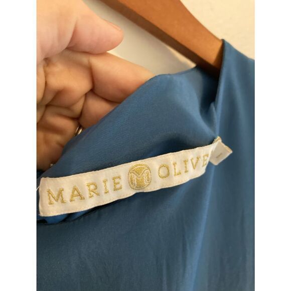 Marie Oliver blue silk dress - Picture 2 of 3